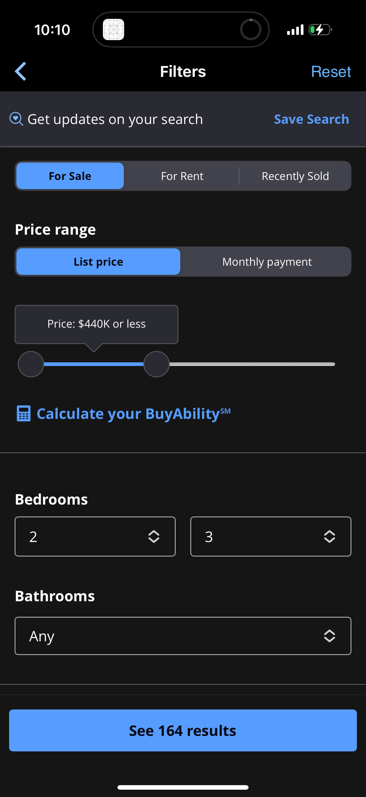 zillow search screenshot